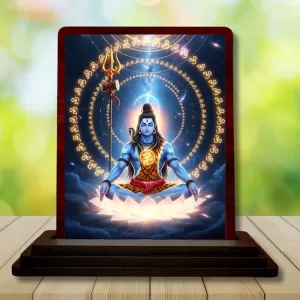 Car Desk/Table Top Lord Shiva Wooden Photo Stand 3x4 Inches, Compact & Stylish Spiritual Display For Car, Home & Office (Pack Of 1) (F14378) Car Desk/Table Top Lord Shiva Wooden Photo Stand 3x4 Inches, Compact & Stylish Spiritual Display For Car, Home & Office (Pack Of 1) (F14378)
