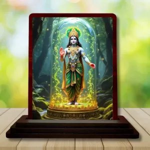 Car Desk/Table Top Lord Krishna Wooden Photo Stand 3x4 Inches, Compact & Stylish Spiritual Display For Car, Home & Office (Pack Of 1) (F14392) Car Desk/Table Top Lord Krishna Wooden Photo Stand 3x4 Inches, Compact & Stylish Spiritual Display For Car, Home & Office (Pack Of 1) (F14392)