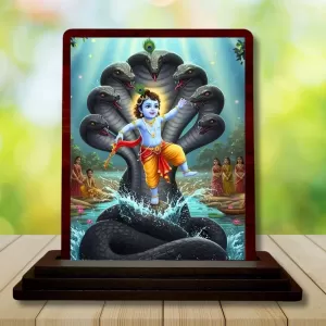 Car Desk/Table Top Lord Krishna Wooden Photo Stand 3x4 Inches, Compact & Stylish Spiritual Display For Car, Home & Office (Pack Of 1) (F14398) Car Desk/Table Top Lord Krishna Wooden Photo Stand 3x4 Inches, Compact & Stylish Spiritual Display For Car, Home & Office (Pack Of 1) (F14398)