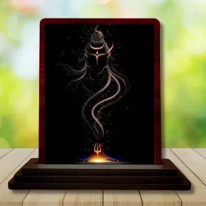 Car Desk/Table Top Lord Shiva Wooden Photo Stand 3x4 Inches, Compact & Stylish Spiritual Display For Car, Home & Office (Pack Of 1) (F14407) Car Desk/Table Top Lord Shiva Wooden Photo Stand 3x4 Inches, Compact & Stylish Spiritual Display For Car, Home & Office (Pack Of 1) (F14407)