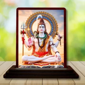 Car Desk/Table Top Lord Shiva Wooden Photo Stand 3x4 Inches, Compact & Stylish Spiritual Display For Car, Home & Office (Pack Of 1) (F14417) Car Desk/Table Top Lord Shiva Wooden Photo Stand 3x4 Inches, Compact & Stylish Spiritual Display For Car, Home & Office (Pack Of 1) (F14417)