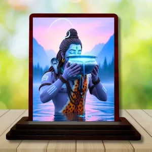 Car Desk/Table Top Lord Shiva Wooden Photo Stand 3x4 Inches, Compact & Stylish Spiritual Display For Car, Home & Office (Pack Of 1) (F14425) Car Desk/Table Top Lord Shiva Wooden Photo Stand 3x4 Inches, Compact & Stylish Spiritual Display For Car, Home & Office (Pack Of 1) (F14425)