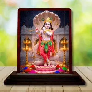 Car Desk/Table Top Lord Krishna Wooden Photo Stand 3x4 Inches, Compact & Stylish Spiritual Display For Car, Home & Office (Pack Of 1) (F14430) Car Desk/Table Top Lord Krishna Wooden Photo Stand 3x4 Inches, Compact & Stylish Spiritual Display For Car, Home & Office (Pack Of 1) (F14430)