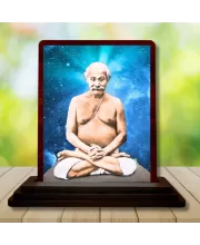 Car Desk/Table Top Lahiri Mahasaya Wooden Photo Stand  3x4 Inches, Compact & Stylish Spiritual Display For Car, Home & Office (Pack Of 1) (F14433)