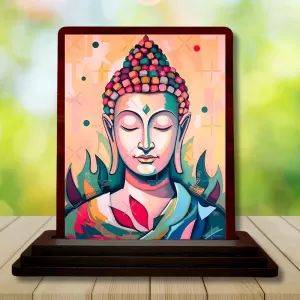 Car Desk/Table Top Meditative Buddha Wooden Photo Stand 3x4 Inches, Compact & Stylish Spiritual Display For Car, Home & Office (Pack Of 1) (F14434) Car Desk/Table Top Meditative Buddha Wooden Photo Stand 3x4 Inches, Compact & Stylish Spiritual Display For Car, Home & Office (Pack Of 1) (F14434)