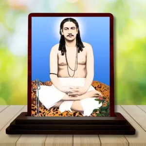 Car Desk/Table Top  Bhaktivedanta Swami Prabhupada Wooden Photo Stand  3x4 Inches, Compact & Stylish Spiritual Display For Car, Home & Office (Pack Of 1) (F14436)