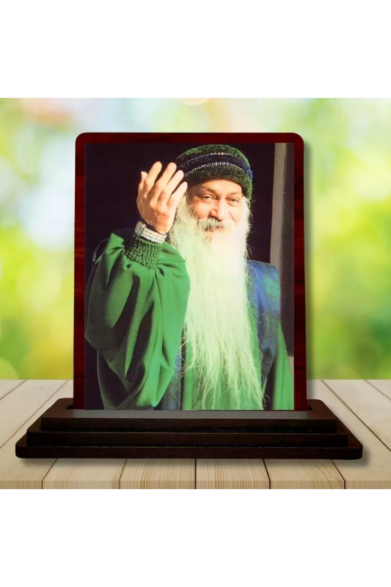 Car Desk/Table Top Osho Wooden Photo Stand  3x4 Inches, Compact & Stylish Spiritual Display For Car, Home & Office (Pack Of 1) (F14439)