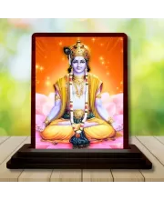 Car Desk/Table Top Lord Rama Wooden Photo Stand  3x4 Inches, Compact & Stylish Spiritual Display For Car, Home & Office (Pack Of 1) (F14444)