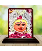 Car Desk/Table Top Harsiddhi_Maa Wooden Photo Stand  3x4 Inches, Compact & Stylish Spiritual Display For Car, Home & Office (Pack Of 1) (F14446)