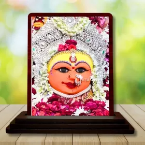 Car Desk/Table Top Harsiddhi_Maa Wooden Photo Stand 3x4 Inches, Compact & Stylish Spiritual Display For Car, Home & Office (Pack Of 1) (F14446) Car Desk/Table Top Harsiddhi_Maa Wooden Photo Stand 3x4 Inches, Compact & Stylish Spiritual Display For Car, Home & Office (Pack Of 1) (F14446)