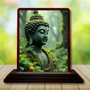 Car Desk/Table Top Lord Buddha Wooden Photo Stand 3x4 Inches, Compact & Stylish Spiritual Display For Car, Home & Office (Pack Of 1) (F14448) Car Desk/Table Top Lord Buddha Wooden Photo Stand 3x4 Inches, Compact & Stylish Spiritual Display For Car, Home & Office (Pack Of 1) (F14448)
