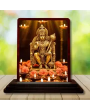 Car Desk/Table Top Lord Hanuman Wooden Photo Stand  3x4 Inches, Compact & Stylish Spiritual Display For Car, Home & Office (Pack Of 1) (F14454)