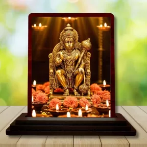 Car Desk/Table Top Lord Hanuman Wooden Photo Stand 3x4 Inches, Compact & Stylish Spiritual Display For Car, Home & Office (Pack Of 1) (F14454) Car Desk/Table Top Lord Hanuman Wooden Photo Stand 3x4 Inches, Compact & Stylish Spiritual Display For Car, Home & Office (Pack Of 1) (F14454)