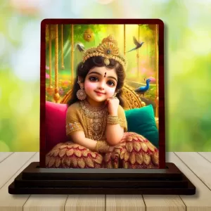 Car Desk/Table Top Cute Radha Wooden Photo Stand 3x4 Inches, Compact & Stylish Spiritual Display For Car, Home & Office (Pack Of 1) (F14461) Car Desk/Table Top Cute Radha Wooden Photo Stand 3x4 Inches, Compact & Stylish Spiritual Display For Car, Home & Office (Pack Of 1) (F14461)