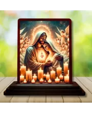 Car Desk/Table Top Lord Jesus Wooden Photo Stand  3x4 Inches, Compact & Stylish Spiritual Display For Car, Home & Office (Pack Of 1) (F14471)