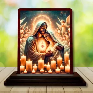 Car Desk/Table Top Lord Jesus Wooden Photo Stand 3x4 Inches, Compact & Stylish Spiritual Display For Car, Home & Office (Pack Of 1) (F14471) Car Desk/Table Top Lord Jesus Wooden Photo Stand 3x4 Inches, Compact & Stylish Spiritual Display For Car, Home & Office (Pack Of 1) (F14471)