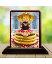 Car Desk/Table Top Jyothirlingam Wooden Photo Stand  3x4 Inches, Compact & Stylish Spiritual Display For Car, Home & Office (Pack Of 1) (F14472)
