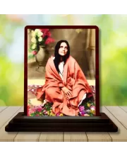 Car Desk/Table Top Anandamayi Wooden Photo Stand  3x4 Inches, Compact & Stylish Spiritual Display For Car, Home & Office (Pack Of 1) (F14476)
