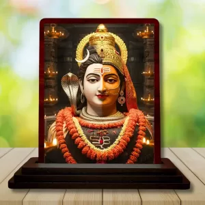 Car Desk/Table Top Lord Shiva Arthanarishwara Wooden Photo Stand 3x4 Inches, Compact & Stylish Spiritual Display For Car, Home & Office (Pack Of 1) (F14481) Car Desk/Table Top Lord Shiva Arthanarishwara Wooden Photo Stand 3x4 Inches, Compact & Stylish Spiritual Display For Car, Home & Office (Pack Of 1) (F14481)