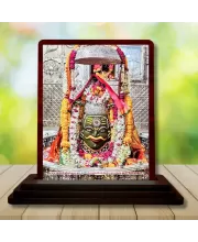 Car Desk/Table Top  Mahakaleshwar Jyotirlinga  Wooden Photo Stand  3x4 Inches, Compact & Stylish Spiritual Display For Car, Home & Office (Pack Of 1) (F14482)