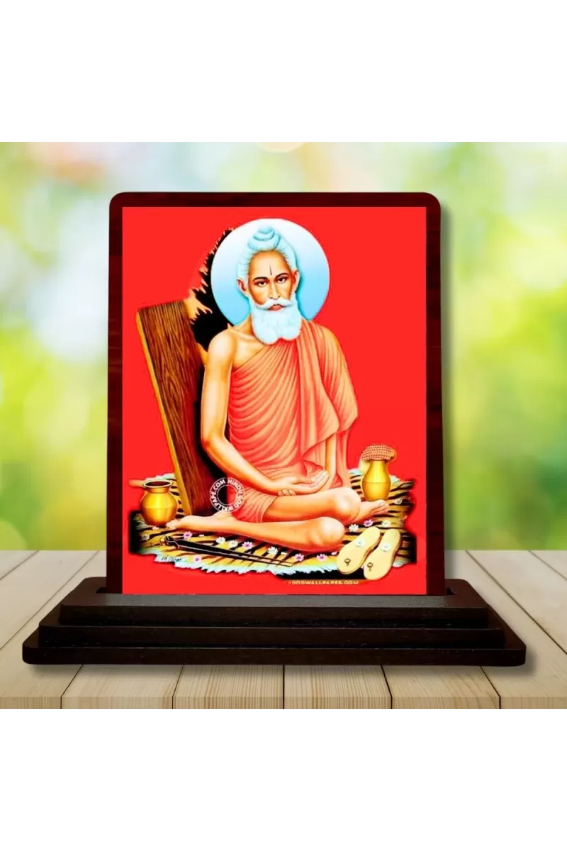 Car Desk/Table Top Baba Lokenath Brahmachari Wooden Photo Stand  3x4 Inches, Compact & Stylish Spiritual Display For Car, Home & Office (Pack Of 1) (F14488)