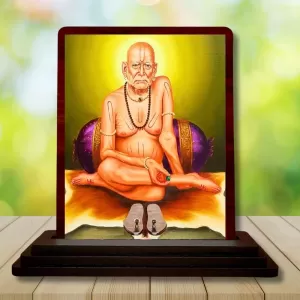 Car Desk/Table Top Swami Samarth Wooden Photo Stand 3x4 Inches, Compact & Stylish Spiritual Display For Car, Home & Office (Pack Of 1) (F14493) Car Desk/Table Top Swami Samarth Wooden Photo Stand 3x4 Inches, Compact & Stylish Spiritual Display For Car, Home & Office (Pack Of 1) (F14493)
