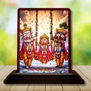 Car Desk/Table Top Lord Jagannath Wooden Photo Stand 3x4 Inches, Compact & Stylish Spiritual Display For Car, Home & Office (Pack Of 1) (F14497) Car Desk/Table Top Lord Jagannath Wooden Photo Stand 3x4 Inches, Compact & Stylish Spiritual Display For Car, Home & Office (Pack Of 1) (F14497)