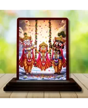 Car Desk/Table Top Lord Jagannath Wooden Photo Stand  3x4 Inches, Compact & Stylish Spiritual Display For Car, Home & Office (Pack Of 1) (F14499)
