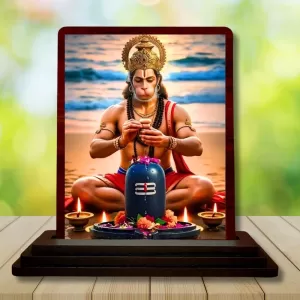 Car Desk/Table Top Lord Hanuman Wooden Photo Stand 3x4 Inches, Compact & Stylish Spiritual Display For Car, Home & Office (Pack Of 1) (F14504) Car Desk/Table Top Lord Hanuman Wooden Photo Stand 3x4 Inches, Compact & Stylish Spiritual Display For Car, Home & Office (Pack Of 1) (F14504)