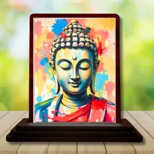 Car Desk/Table Top Lord Buddha Wooden Photo Stand 3x4 Inches, Compact & Stylish Spiritual Display For Car, Home & Office (Pack Of 1) (F14507) Car Desk/Table Top Lord Buddha Wooden Photo Stand 3x4 Inches, Compact & Stylish Spiritual Display For Car, Home & Office (Pack Of 1) (F14507)