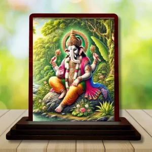 Car Desk/Table Top Lord Ganesha Wooden Photo Stand 3x4 Inches, Compact & Stylish Spiritual Display For Car, Home & Office (Pack Of 1) (F14509) Car Desk/Table Top Lord Ganesha Wooden Photo Stand 3x4 Inches, Compact & Stylish Spiritual Display For Car, Home & Office (Pack Of 1) (F14509)