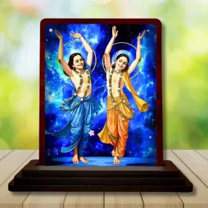Car Desk/Table Top Gaura Nitai Wooden Photo Stand 3x4 Inches, Compact & Stylish Spiritual Display For Car, Home & Office (Pack Of 1) (F14510) Car Desk/Table Top Gaura Nitai Wooden Photo Stand 3x4 Inches, Compact & Stylish Spiritual Display For Car, Home & Office (Pack Of 1) (F14510)