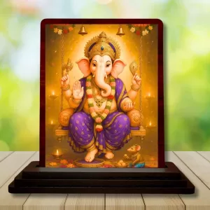 Car Desk/Table Top Lord Ganesha Wooden Photo Stand 3x4 Inches, Compact & Stylish Spiritual Display For Car, Home & Office (Pack Of 1) (F14513) Car Desk/Table Top Lord Ganesha Wooden Photo Stand 3x4 Inches, Compact & Stylish Spiritual Display For Car, Home & Office (Pack Of 1) (F14513)