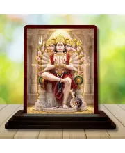 Car Desk/Table Top Lord Hanuman Wooden Photo Stand  3x4 Inches, Compact & Stylish Spiritual Display For Car, Home & Office (Pack Of 1) (F14517)