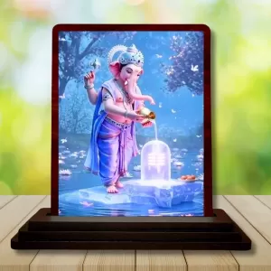 Car Desk/Table Top Lord Ganesha Wooden Photo Stand 3x4 Inches, Compact & Stylish Spiritual Display For Car, Home & Office (Pack Of 1) (F14518) Car Desk/Table Top Lord Ganesha Wooden Photo Stand 3x4 Inches, Compact & Stylish Spiritual Display For Car, Home & Office (Pack Of 1) (F14518)