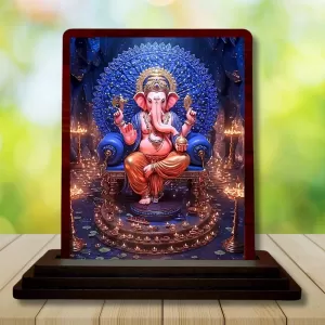 Car Desk/Table Top Lord Ganesha Wooden Photo Stand 3x4 Inches, Compact & Stylish Spiritual Display For Car, Home & Office (Pack Of 1) (F14519) Car Desk/Table Top Lord Ganesha Wooden Photo Stand 3x4 Inches, Compact & Stylish Spiritual Display For Car, Home & Office (Pack Of 1) (F14519)