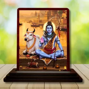 Car Desk/Table Top Lord Shiva Wooden Photo Stand 3x4 Inches, Compact & Stylish Spiritual Display For Car, Home & Office (Pack Of 1) (F14531) Car Desk/Table Top Lord Shiva Wooden Photo Stand 3x4 Inches, Compact & Stylish Spiritual Display For Car, Home & Office (Pack Of 1) (F14531)