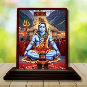 Car Desk/Table Top Lord Shiva Wooden Photo Stand 3x4 Inches, Compact & Stylish Spiritual Display For Car, Home & Office (Pack Of 1) (F14532) Car Desk/Table Top Lord Shiva Wooden Photo Stand 3x4 Inches, Compact & Stylish Spiritual Display For Car, Home & Office (Pack Of 1) (F14532)