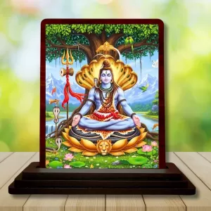 Car Desk/Table Top Lord Shiva Wooden Photo Stand 3x4 Inches, Compact & Stylish Spiritual Display For Car, Home & Office (Pack Of 1) (F14534) Car Desk/Table Top Lord Shiva Wooden Photo Stand 3x4 Inches, Compact & Stylish Spiritual Display For Car, Home & Office (Pack Of 1) (F14534)