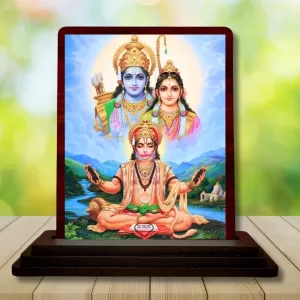 Car Desk/Table Top Lord Hanuman With Sita Rama Wooden Photo Stand 3x4 Inches, Compact & Stylish Spiritual Display For Car, Home & Office (Pack Of 1) (F14539) Car Desk/Table Top Lord Hanuman With Sita Rama Wooden Photo Stand 3x4 Inches, Compact & Stylish Spiritual Display For Car, Home & Office (Pack Of 1) (F14539)