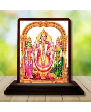 Car Desk/Table Top Lord Murugan Wooden Photo Stand  3x4 Inches, Compact & Stylish Spiritual Display For Car, Home & Office (Pack Of 1) (F14541)