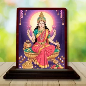 Car Desk/Table Top Goddess Lakshmi Wooden Photo Stand 3x4 Inches, Compact & Stylish Spiritual Display For Car, Home & Office (Pack Of 1) (F14542) Car Desk/Table Top Goddess Lakshmi Wooden Photo Stand 3x4 Inches, Compact & Stylish Spiritual Display For Car, Home & Office (Pack Of 1) (F14542)