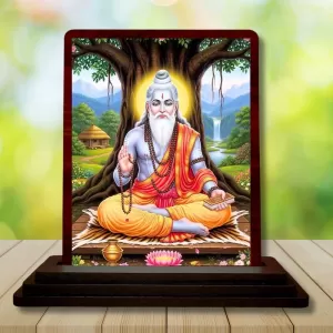 Car Desk/Table Top Vyasa Maharshi Wooden Photo Stand 3x4 Inches, Compact & Stylish Spiritual Display For Car, Home & Office (Pack Of 1) (F14548) Car Desk/Table Top Vyasa Maharshi Wooden Photo Stand 3x4 Inches, Compact & Stylish Spiritual Display For Car, Home & Office (Pack Of 1) (F14548)