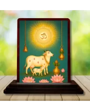 Car Desk/Table Top Gomatha Wooden Photo Stand  3x4 Inches, Compact & Stylish Spiritual Display For Car, Home & Office (Pack Of 1) (F14550)
