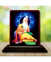 Car Desk/Table Top Vyasa Maharshi Wooden Photo Stand  3x4 Inches, Compact & Stylish Spiritual Display For Car, Home & Office (Pack Of 1) (F14551)