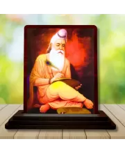 Car Desk/Table Top Vyasa Maharshi Wooden Photo Stand  3x4 Inches, Compact & Stylish Spiritual Display For Car, Home & Office (Pack Of 1) (F14552)