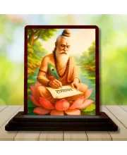 Car Desk/Table Top Veda Vyasa Wooden Photo Stand  3x4 Inches, Compact & Stylish Spiritual Display For Car, Home & Office (Pack Of 1) (F14553)