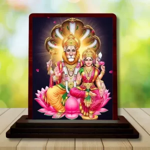 Car Desk/Table Top Lakshmi Narasimha Wooden Photo Stand 3x4 Inches, Compact & Stylish Spiritual Display For Car, Home & Office (Pack Of 1) (F14554) Car Desk/Table Top Lakshmi Narasimha Wooden Photo Stand 3x4 Inches, Compact & Stylish Spiritual Display For Car, Home & Office (Pack Of 1) (F14554)