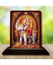 Car Desk/Table Top Goddess Lakshmi Wooden Photo Stand  3x4 Inches, Compact & Stylish Spiritual Display For Car, Home & Office (Pack Of 1) (F14555)