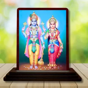 Car Desk/Table Top Lord Vishnu Lakshmi Wooden Photo Stand 3x4 Inches, Compact & Stylish Spiritual Display For Car, Home & Office (Pack Of 1) (F14559) Car Desk/Table Top Lord Vishnu Lakshmi Wooden Photo Stand 3x4 Inches, Compact & Stylish Spiritual Display For Car, Home & Office (Pack Of 1) (F14559)